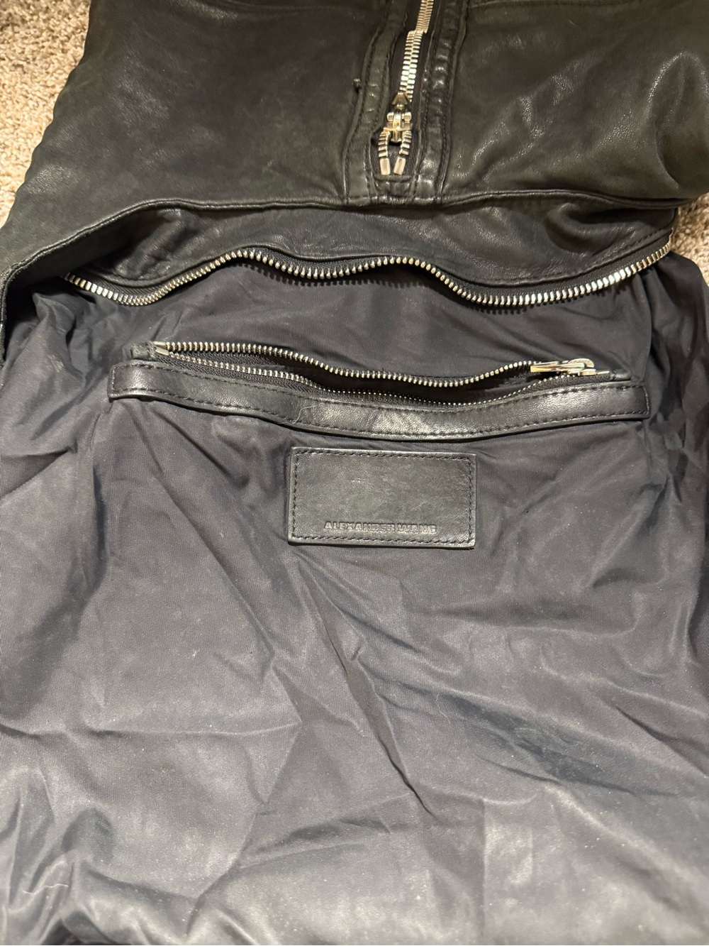 Alexander Wang Black Leather Crossbody Bag with Front Zip Pockets - Picture 5 of 10